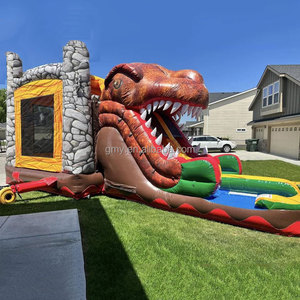 GMY Inflables Dinosaurio Tobogán inflable Con <span class=keywords><strong>Saltarina</strong></span> Casa hinchable Tobogán acuático inflable - Product Image 1