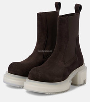 Bottes de ski unisexes de qualité supérieure pour hommes et femmes, bottes Chelsea Beatle à bout rond, bottes de neige pour hommes, bottes en daim blanc Beatle Bogun