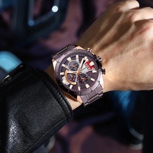 Reloj Cronógrafo Deportivo CURREN 8401 para Hombre con Esfera Grande, Correa de Acero Inoxidable Mate, Manecillas Luminosas, Reloj de Pulsera de Cuarzo Informal - Product Image 5
