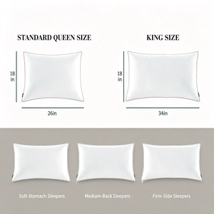 Almohadas de Hotel de Lujo con Relleno de Plumas, Tamaño Queen Estándar, Paquete de 1, Suaves y con Refuerzo Lateral, Venta al Por Mayor OEM - Product Image 3