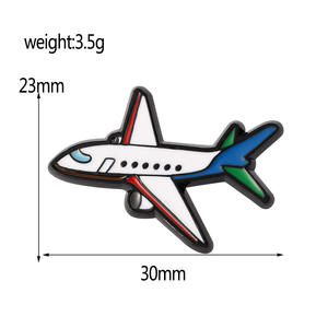 漫画風ユニークな飛行機ソフトエナメルメッキピン カスタム3Dメタルピンバッジ 即日発送可能 - Product Image 3