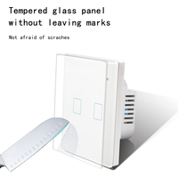 Interruptor de Luz Inteligente Táctil de Pared WiFi Tuya Estándar RU UE 1 2 3 4 Canales 86*86mm 220V Cristal Templado Compatible con Alexa para Smart Home