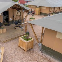 Fabricant de tentes de glamping de luxe à 2 chambres avec salle de bain pour l'hébergement en safari africain