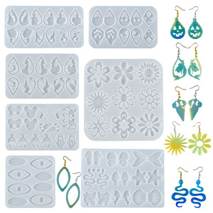 Stampo in Silicone per Orecchini e Ciondoli Fai da Te, Stampi per Creazione <span class=keywords><strong>Gioielli</strong></span> in <span class=keywords><strong>Resina</strong></span> <span class=keywords><strong>Epossidica</strong></span>, Stampi Misti per Charms e Portachiavi, Artigianato Creativo - Product Image 3