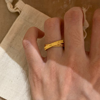Bague double YW pour femme, inaltérable, en cuivre, motif géométrique, pour l'index