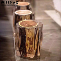 WISEMAX FURNITURE Table d'appoint de canapé design créatif table basse rectangulaire moderne stable en résine transparente pour salon bureau