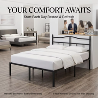 Vente directe usine – Lit double en acier, simple, élégant, durable, réglable, extensible, portable et pliable pour hôtel, appartement et chambre.