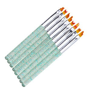 Ensemble de 8 pinceaux à ongles dentelés français, design pétale, fibres synthétiques, pour le dessin de motifs sur gel - Product Image 1