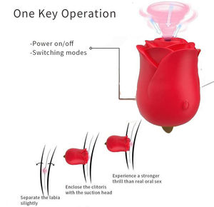 Juguete Sexual Vibrador en Forma de Rosa, Vibrador de Lengua, Estimulador de Clítoris, Masajeador de Pezones para Masturbación Femenina - Product Image 5