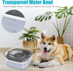 2L <b>Slow</b> Flow Pet Water <b>Bowl</b> Spill Proof Dog Cat Water Dispenser Large Capacity Transparent <b>Feeder</b> for Travel - Product Image 2