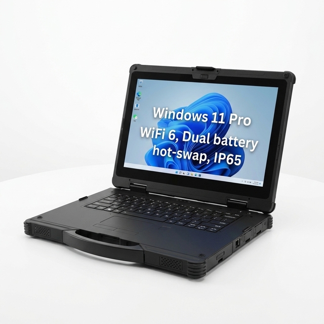 New 15.6-inch Rugged AI PC RLX17 Windows 11 Pro Ultra 7 155H Processor 16GB+256GB Replaceable SSD 1000 Nits 4700mAh+1300mAh 4G