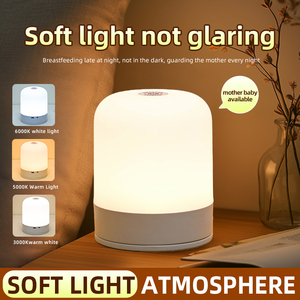 Luminária Noturna <span class=keywords><strong>LED</strong></span> Recarregável com Controle Remoto para Quarto, Três Cores, <span class=keywords><strong>Luz</strong></span> Suave, Ideal para Presente - Product Image 6