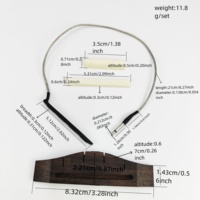 Kit complet d'accessoires pour ukulélé : Chevalet en palissandre 83 mm, cordières supérieure et inférieure en os, micro ABS, pièces pour instruments à cordes