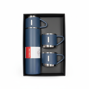 Coffret cadeau d'affaires 500ml tasse d'affaires portable tasse thermos en acier inoxydable une tasse flacons bouteille d'eau avec 3 couvercles - Product Image 1