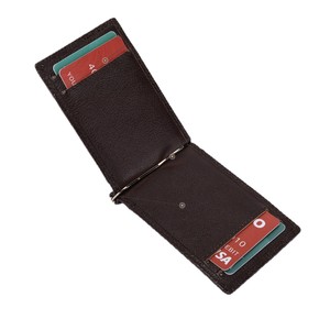 Genuine Leather <b>Wallet</b> Men Coffee Brown Ultra Thin RFID Anti Theft Card <b>Holder</b> With Clip Spring 2025 - Product Image 5