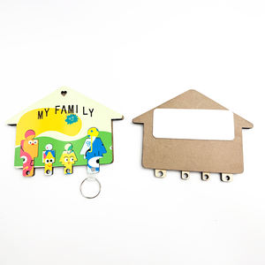 Cadeaux du Nouvel An, remerciement client, supports de sublimation de luxe, <span class=keywords><strong>porte</strong></span>-clés en MDF, <span class=keywords><strong>porte</strong></span>-clés familial - Product Image 1