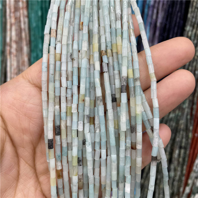 Perline Sciolte In Tubo Di Pietra Preziosa Naturale A Colonna - Foto 7