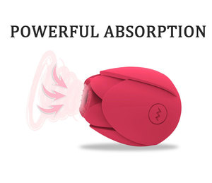 Jouets érotiques vibrants en forme de rose miniature, avec succion du clitoris et du mamelon, en forme de <span class=keywords><strong>tulipe</strong></span> rouge, violette et verte - Product Image 3