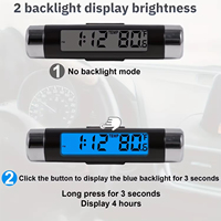 Elektronische Uhr 2 in 1 Auto Digitaluhr Auto Automotive Blau Mit Clip & Temperatur anzeige