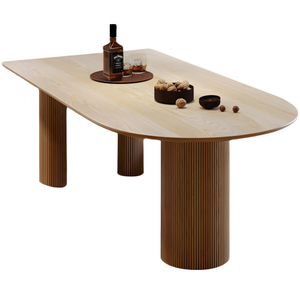 <span class=keywords><strong>Tavolo</strong></span> da Pranzo di Lusso in Legno Massello con Piano in Pietra Semicircolare e <span class=keywords><strong>Tavolo</strong></span> Lungo a Parete - Product Image 1