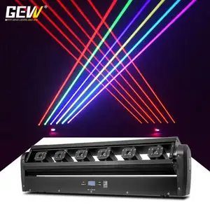 Lampu disko klub profesional Laser 6 mata kepala bergerak Dmx lampu Laser Dj untuk Bar Acara disko