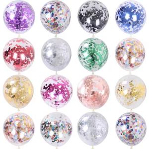 Wedding Decoration Birthday Party Decoration 12 Inch <b>Paper</b> Sequin Transparent Balloons Stuff Golden Bubble Confetti Balloon - Product Image 1