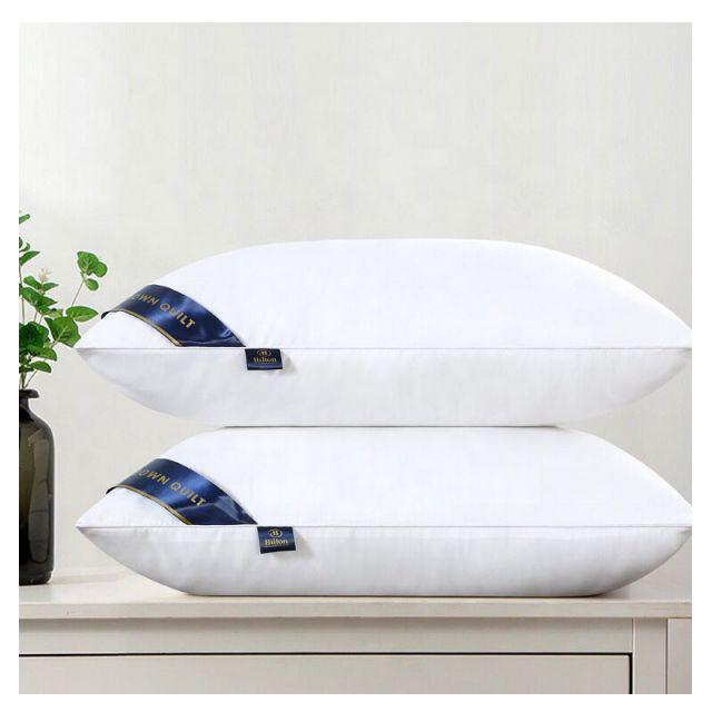 Hypoallergenic Soft Fluffy King Size Pillow Bamboo Fiber Polyester Pillow With Single Lining