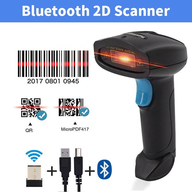 Netum Large Capacity Battery Supermarket Portable Handheld 1d 2d Qr Ccd Wireless Barcode Scanner