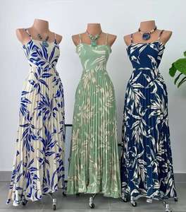 Vestidos Largos de Moda para Mujer Estilo Europeo Americano, Vestidos Largos con Tirantes para Comercio Exterior, Venta al Por Mayor - Product Image 1