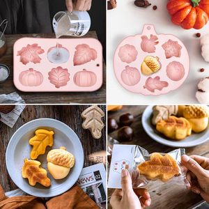 Moules à chocolat <span class=keywords><strong>d</strong></span>'<span class=keywords><strong>automne</strong></span> Moule en silicone en résine écologique de style moderne avec feuilles <span class=keywords><strong>d</strong></span>'érable Citrouilles Glands Moule à gâteau Plateau de cuisson - Product Image 5