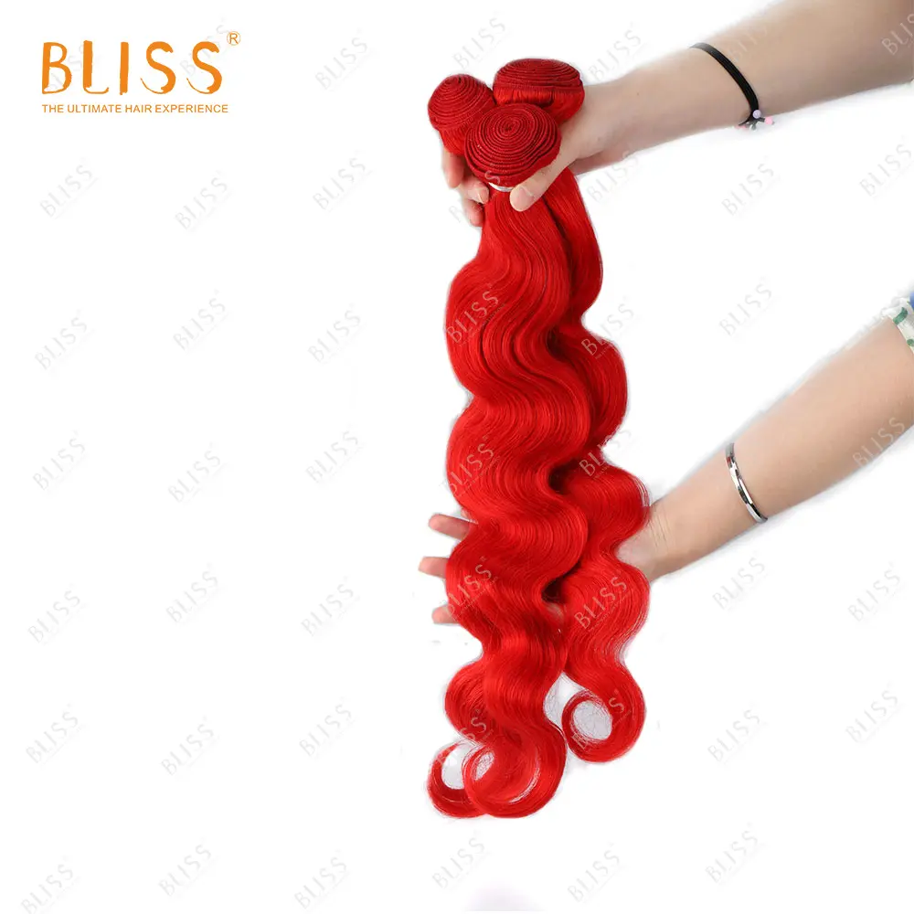 Bliss Color Hair Bundles Red Bundles Body Wave 100% Virgin Cuticle Aligned Human Hair Peruvian Hair Wholesale