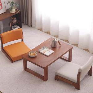 Japanese Style Tatami Chair Solid Wood <b>Low</b> <b>Stool</b> Soft Cushion Home Living Room Furniture - Product Image 4