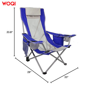 Chaise de plage pliante Woqi bleue, chaise de camping d'extérieur avec sac isotherme, siège pliable et portable pour les voyages et les pique-niques - Product Image 3