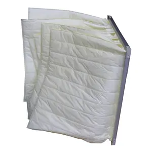 Saco de filtro de ar de boa qualidade e eficiência média, tecido não tecido personalizado para coletor de poeira