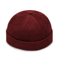Stok tersedia pengiriman Global mode manset gulung topi tanpa tepi pekerja mode Retro topi Beanie tanpa tepi topi Logo kustom