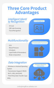 Appareil de contrôle de santé intelligent DHM-T200, mesure <span class=keywords><strong>la</strong></span> graisse corporelle, l'hydratation, <span class=keywords><strong>la</strong></span> masse musculaire, le taux métabolique basal, OEM/ODM - Product Image 2
