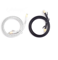 Kabel Lan CAT7 STP FTP datar RJ45 kabel patch Male ke Male kabel jaringan