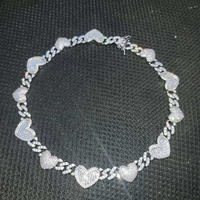 Collier ras du cou en diamant de laboratoire 9 mm taille brillant, maillons cubains, plaqué rhodium, luxe 14k/10k, unisexe, anniversaire
