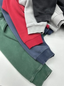 Felpa Casual da Uomo Personalizzata, Giacca con Cappuccio Oversize Tinta in Capo, <span class=keywords><strong>Cardigan</strong></span> in Pile Terry Streetwear - Product Image 6