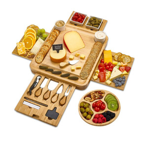 Ensemble de planches à fromage en bambou avec couteaux et fourchettes pour servir des charcuteries 1044 - Product Image 3