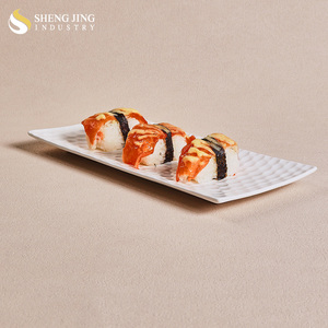 Assiette de service longue rectangulaire en céramique et porcelaine, <span class=keywords><strong>blanche</strong></span>, de luxe, écologique, classique, résistante au <span class=keywords><strong>micro</strong></span>-ondes, pour sushis - Product Image 4