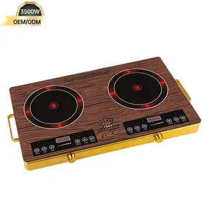 2 Burner Tấm 3500WCeramic Thủy Tinh Công Suất Cao Lửa Cao Cảm Ứng Hồng Ngoại Nồi Cho Hộ Gia Đình Cho Các Thiết Bị Gia Đình