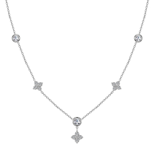 STKN47 Collana con Ciondolo <span class=keywords><strong>Quadrifoglio</strong></span> in Acciaio Inox 304 Placcato Oro 18K, Fatto a Mano con Zirconi Cubici - Product Image 3