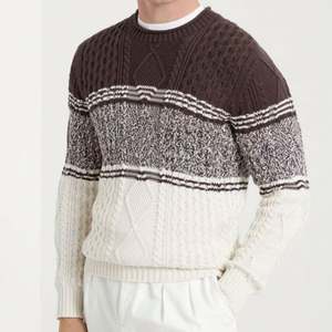 Suéter de cuello redondo para hombre, ropa de invierno de punto de lana transpirable de manga larga, suéter de punto de nuevo diseño para hombre - Product Image 1