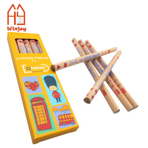 Ensemble de <span class=keywords><strong>crayons</strong></span> géants vides pour enfants, crayon HB en bois naturel triangulaire avec logo 4C imprimé pour cadeau promotionnel - Product Image 4