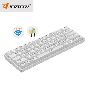 Jertech JK530 Keyboard ABS Mekanis Nirkabel, Penjualan Langsung dari Pabrik USB 2.0 Ekonomis Keyboard Merah Muda Imut RGB 60%