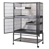 Cage à hamster extra-large en gros, en fer, avec séparateur pour animaux, revêtement poudré noir élégant, écologique, pour usage intérieur et extérieur