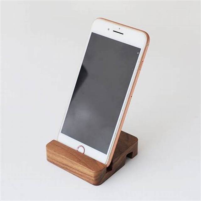 Mobile Phone Desk Holder Natural Wooden Cell Phone Stand Mini Wooden Mobile Phone Holder Stand