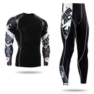 Aoyema – Ensemble de <span class=keywords><strong>sous</strong></span>-vêtements de sport à séchage rapide pour <span class=keywords><strong>homme</strong></span> : T-shirt de compression, bas de corps, maillot de <span class=keywords><strong>moto</strong></span> - Product Image 1