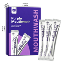Sachet de Bain de Bouche Portable Violet Blanchissant les Dents Soins Bucco-Dentaires Produits de Beauté Sans Alcool Haleine Fraîche